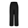 Coolmee Womens Elastic High Waisted Palazzo Pants Casual Wide Leg Long Lounge Pant Trousers with Button Pocket S White - 4 of 4