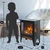 NicBex 15 Inch Freestanding Electric Fireplace 1400W Infrared Fireplace Stove with 3D Flame Effect/Mechanical Buttons,Easy to Use,Black - 3 of 4
