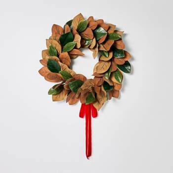 Magnolia Christmas Wreath with Ribbon - Threshold™ designed with Studio McGee