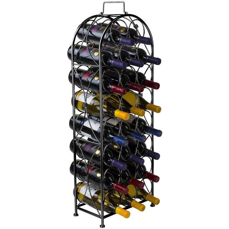 Sorbus 23-Bottle Bordeaux Chateau Wine Rack - Elegant Storage, Timeless Style, Optimal Freshness for Your Wine Collection (Black), 1 of 8