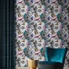 Jardin Grey Floral Birds Paste the Wall Wallpaper - 2 of 4