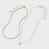 14K Gold Dipped Cubic Zirconia Initial Necklace Set 2pc - A New Day™ Gold - 2 of 3