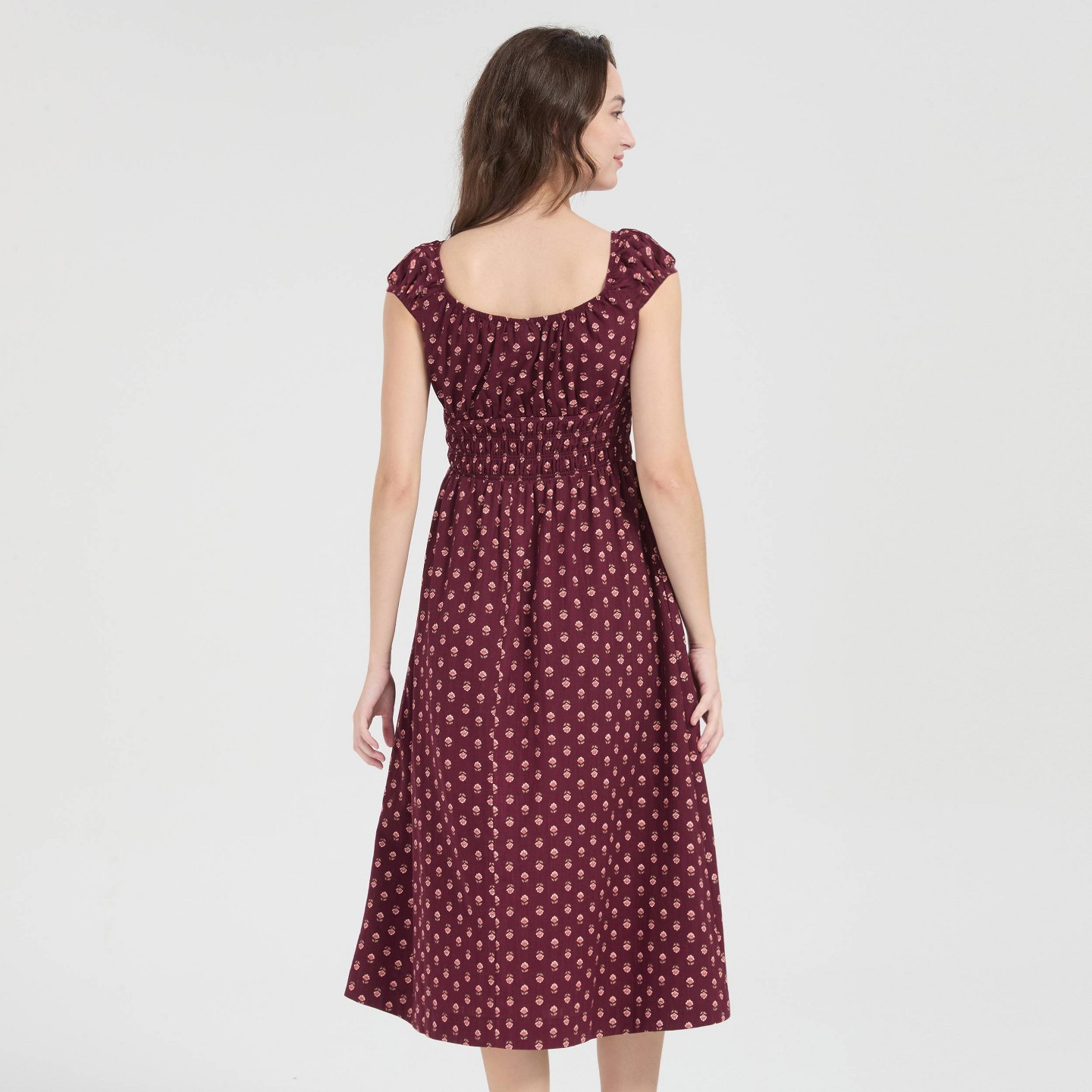 Женское платье Universal Thread Cap Sleeve Boho Midi, цвет: С принтом — фото 2