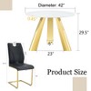 FURNIinspire Dining Sets Round Dining Set, 42" White Sintered Stone Dining Table And 4 Black Dining Chairs With Golden Stainless Steels Legs - 3 of 4