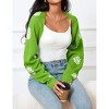 Women's Cropped Cardigan Sweater Floral Shrugs Long Sleeve Open Front Knit Top - 4 of 4