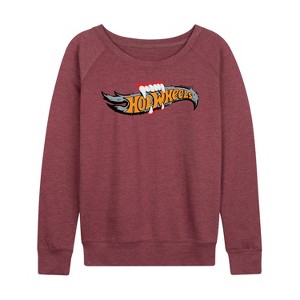 Women's - Hot Wheels - Halloween Lightweight French Terry Wide Neck Long Sleeve Shirt - 1 of 4