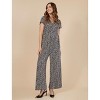 Women's Short Sleeve V-Neck Flare Leg Jumpsuit | Motherhood Maternity - 4 of 4