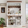 72" Tall Farmhouse Coffee Bar Cabinet with LED Light & Storage, Sideboard Buffet Hutch with Multi-Features for Multi-Room Use - 4 of 4