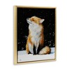 Stupell Industries Blissful Fox with Snowflakes Black Floater Framed Canvas Wall Art - 3 of 4