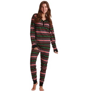 #followme Tie Dye 2 Piece Jogger Thermal Pajama Set for Women 6862-10575-XXL - 1 of 3