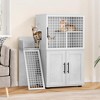 Modern Villa Litter Box Enclosure with Platform, Double Layer Hidden Furniture - 3 of 4