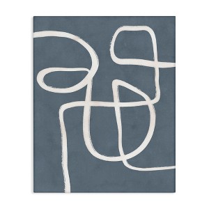 Stupell Industries Round White Squiggles Contemporary Abstract Design Canvas Wall Art - 1 of 4