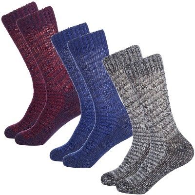 Womens Warm Wool Knitted Socks 3 Pack : Target