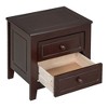 Nightstand with 2 Drawers End Table Side Table, Mid Century Retro Style, White/Walnut-HABITRIO - 4 of 4
