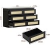 Modern Rattan 6-Drawer Dresser for Bedroom - Slim Wooden Chest of Drawers for Living Room and Entryway - 2 of 4