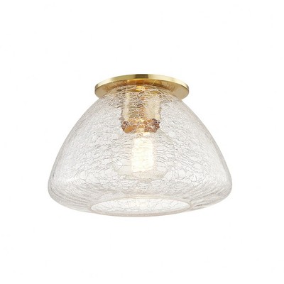 Mitzi Maya 1 - Light Flush Mount in  Aged Brass Clear Crackle Shade