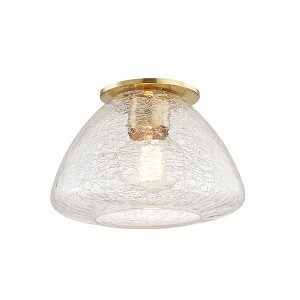Mitzi Maya 1 - Light Flush Mount in  Aged Brass Clear Crackle Shade - 1 of 2