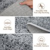 Boho Print Washable Rugs Non Slip Low Pile Vintage Floral Traditional Carpet for Living Room - 4 of 4