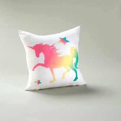 Lakeside Decorative 16" sq. Unicorn Throw Pillow for Kids and Children