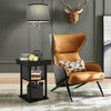 Costway Floor Lamp End Table Modern Nightstand Bedside Desk w/ USB Charging Ports Shelves - 3 of 4
