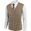 COOFANDY Men's Sweater Vest V Neck Casual Sleeveless Knitted Button Cardigan Vest - 2 of 4