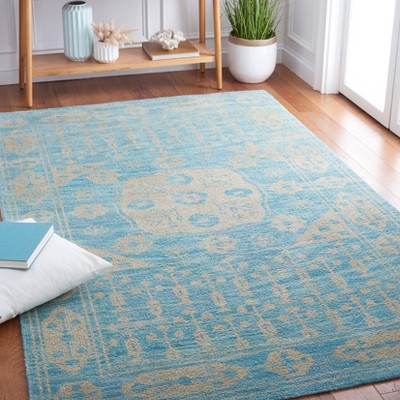 Kenya Blue Hand-Knotted Wool 6&#039; x 9&#039; Area Rug