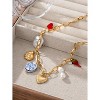 Stainless Steel Gold Plated Charm Necklace with Heart Pearl Pepper Conch Ceramic Pendant Necklace for Women Collares Chokers Jewelry - 4 of 4
