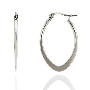 Slate by Rebl Oval Shape Hoop Earring  Stainless Steel, 30x2mm - 1 of 1
