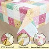 PiccoCasa Vinyl Water Oil Resistant Rectangle Plaid Flower Printed Tablecloths 54" x 71" 1 Pc - 2 of 3