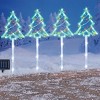 Collections Etc Solar Powered Christmas Tree Garden Stakes - Set of 3 - image 2 of 2