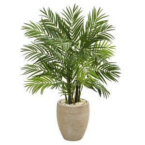 Nearly Natural 4’ Areca Palm Artificial Tree in Sand Colored Planter - 1 of 1