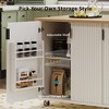 Whisen 51" Fluted Drop Leaf Kitchen Island & Farmhouse Rolling Cart with Internal Storage Rack, Towel Rack - 4 of 4