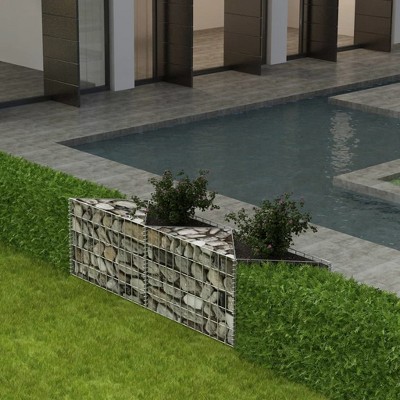 VidaXL Gabion Basket Galvanised Steel 47.2Inchx11.8Inchx19.7Inch