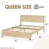 Rattan Bed Frame King/Queen/Full Size w/ 2 Storage Drawers, Boho Platform Bed w/ Natural Rattan Headboard, Wood Slats Support - 2 of 4