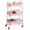 JIONJOY 3 Tier Utility Rolling Cart, Premium Metal Mobile Storage Cart with Lockable Wheels, Ultimate Organizer for Every Room in the House - 2 of 4