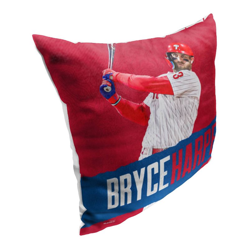 18&#34;x18&#34; MLB Philadelphia Phillies 23 Bryce Harper Player Printed Throw Decorative Pillow, 4 of 6