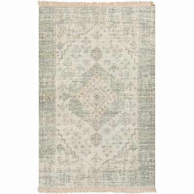 Handmade Sage and Olive Cotton Runner Rug 2'6" x 8'