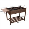 YONWAY Wooden Raised Garden Bed, Wood Outdoor Garden Raised Planter Box with Legs for Vegetables, Backyard, Patio - 3 of 4