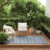 Stitched Grid Woven Outdoor Area Rug Slate Blue - Threshold™ designed with Studio McGee - 2 of 4