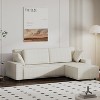 96" Corduroy L-Shaped Sectional Sofa - Oversized modern couch with 50" deep seat for living room & apartment. - 4 of 4