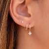 3 Pairs Small Gold Hoop Earring, 14K Gold Plated Earring Stacks Butterfly Heart Star Moon Bow Four Leaf Rhombus Round CZ Pearl - 2 of 4