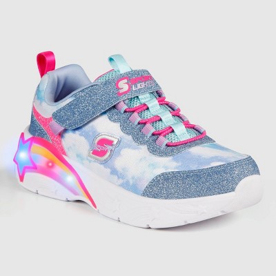 Girls' S Sport By Skechers Annalise Rainbow Shapes Print Performance Sneakers - Blue 