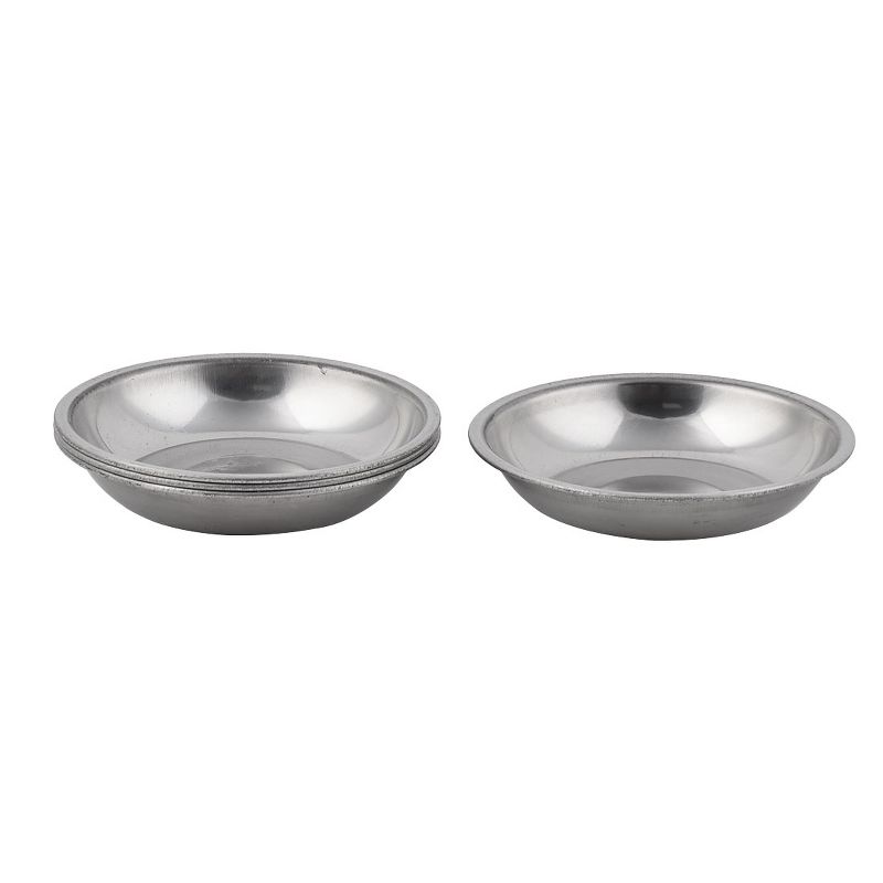 Unique Bargains Stainless Steel Round Dip Dish Silver Tone 3.1" x 0.6" 4 Pcs, 1 of 4