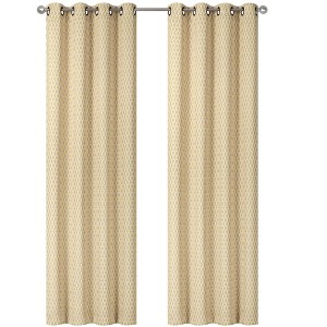 Kate Aurora 2 Pack Amari Contemporary Lattice Light Filtering Grommet Top Window Curtain Panels - 1 of 4