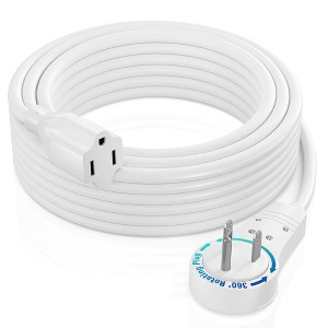 Maximm Cable 360° Rotating Flat Plug Extension Cord, 3 Prong Power Cord UL Certified - 1 of 4