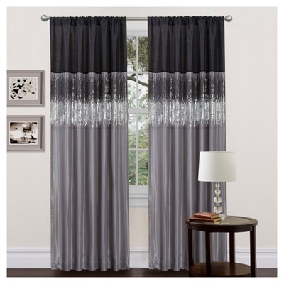 84"x42" Night Sky Window Curtain Black/Gray - Lush Décor