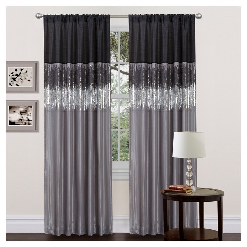 black and gray plaid curtains