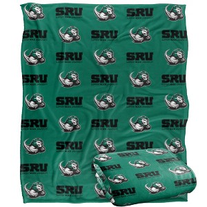 Slippery Rock University Logo Pattern Silky Touch Blanket White 50x60 - 1 of 4