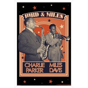Trends International Charlie Parker and Miles Davis - Together Framed Wall Poster Prints - 1 of 4