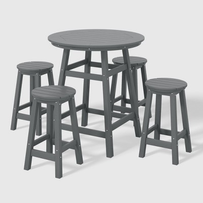 WestinTrends Malibu 5 Piece Adirondack Patio Dining Set, All
